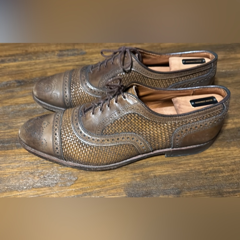 Allen Edmonds Dress Shoes Strand weave Brown.